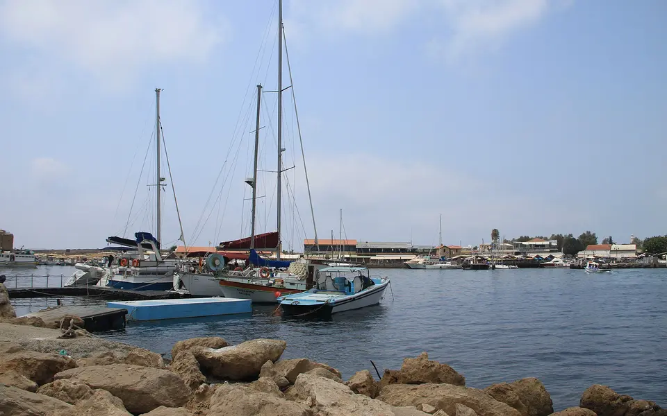 Boats in Paphos harbour, Cyprus